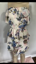 Dress Size Small Women FLORAL Sleeveless Ruffle Dress Vintage