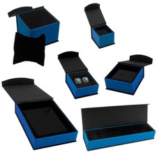Wholesale Lot of 12 Black and Blue Jewelry Gift Boxes Ring, Bracelet, Earring