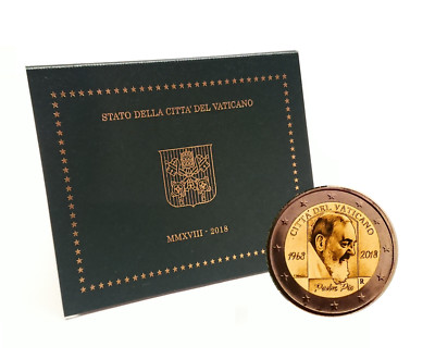 2 Euro Commemorative Coin/Special Coin Vatican 2018 50th Anniversary of the Death of Padre/Pater Pio 