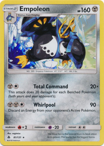 Empoleon 81/131 S&M Forbidden Light HOLO RARE PERFECT MINT! Pokémon