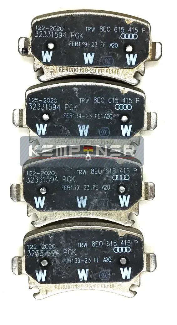 8E0615415P, original VW, 4x rear brake pads for Audi Seat Skoda VW 