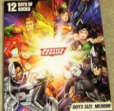 Justice League 12 Days Of Socks Super Heroes Boys Small Christmas Advent NIB