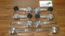 1967 Camaro Chevelle Nova GTO Door Handles Black Knob Window Cranks 67 OE Style