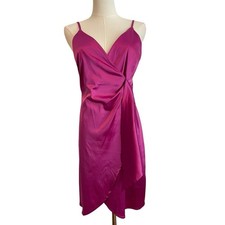 Babydoll Coquette Slip Dress M Pink Stappy Satin Fairy Romantic Party Event NYE