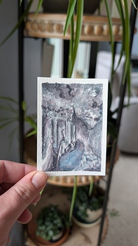 ACEO Original Abstract Fantasy  Watercolor Painting