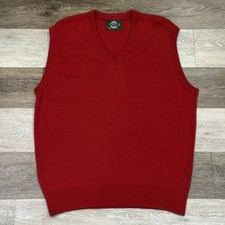 NWOT Vtg Jantzen Sweater Vest Men’s Sz XL Red Christmas Holiday Made in USA