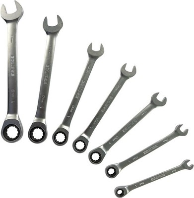 Eclipse Tools ERWFIX7PS 7-teiliges Ratschen-Kombinations-Schraubenschlüssel-Set 8-19 mm