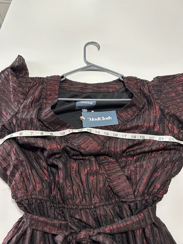 ModCloth New dress size 1x Whimsigoth black red ethereal Fairy Maxi Flutter - Picture 13 of 13