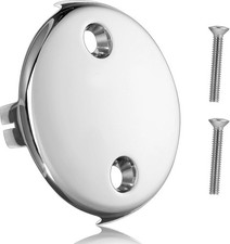 Universal Bathtub Overflow Cover, Two-Hole Overflow Drain Cover with Screws,