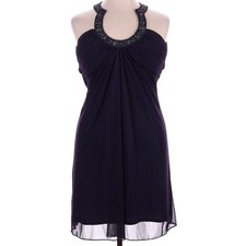 NWT XSCAPE Purple Beaded Flowing Short Formal Dress Size 14 NEW