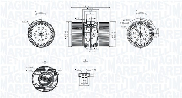 InnenraumgebläSe Magneti Marelli 069412748010 12V 330W 140Mm FüR Opel Vivaro Bus-image