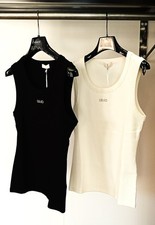 LIU JO Women's Ribbed Tank Top TA6097 J4822 Black or White