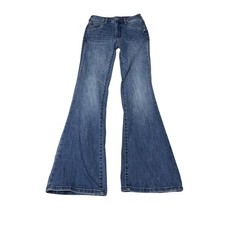 Anthropologie Pilcro Flare Jeans Medium Wash High Rise Denim Womens Size 26X32