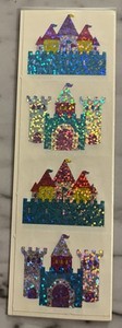 Vintage Mrs. Grossman's Paper Co. Prismatic Sparkle Castle Stickers Strip