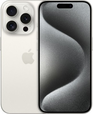 Apple iPhone 15 Pro - 128GB - Titan Weiß - 87% Batterie - XXL-SET - GUT