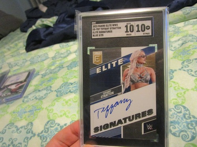#ad 2023 WWE PANINI DONRUSS ELITE TIFFANY STRATTON AUTO #3 25 BLUE GEM MINT 10 $350.00