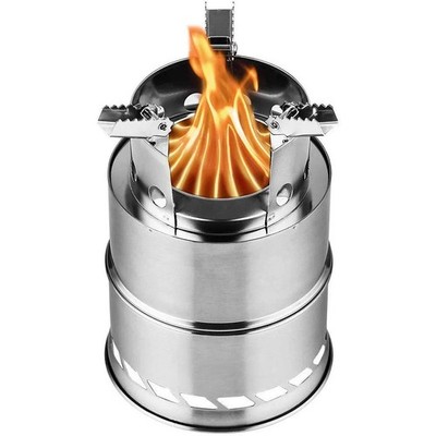 Tragbarer Mini Holzofen aus Edelstahl für Camping, Outdoor & BBQ Reise