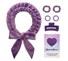 70" Soft Overnight Hair Curler Headband, No-Heat Curling Rod Set for Long Hair