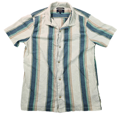 Roark Gonzo Camp Shirt Mens L (See Pics)Honey Mead Cotton Short Sleeve READ