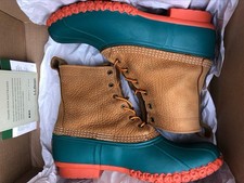 L.L. Botas Bean 8" Bean verde azulado naranja tostado LTD bloque de color stock muerto nuevas para hombre 10