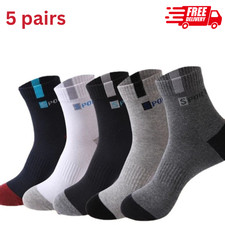 Men's Cotton Sports Socks Breathable Soft Crew Ankle Socks