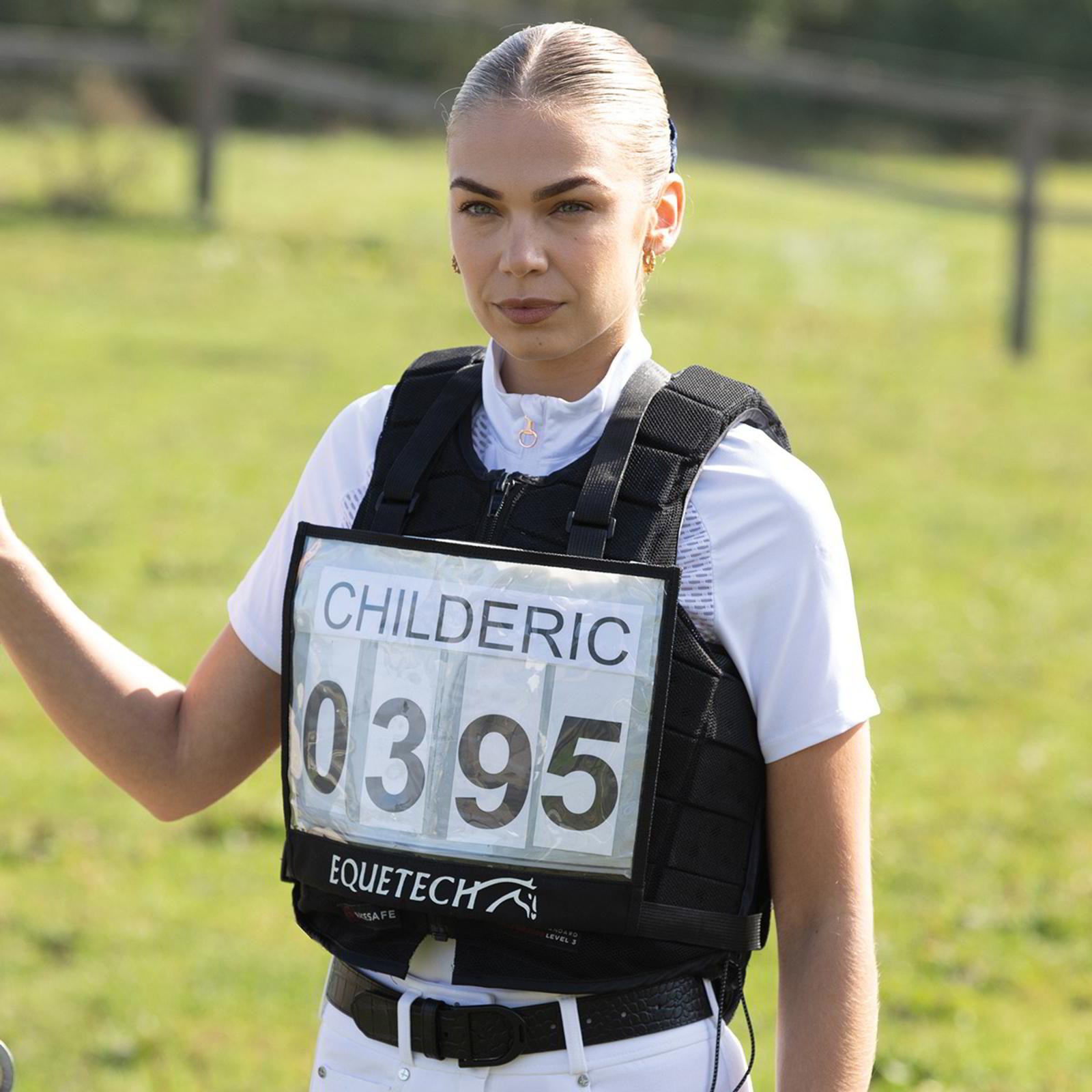 Equetech Eventing Horse Riding Show Competition Number Bib - Black