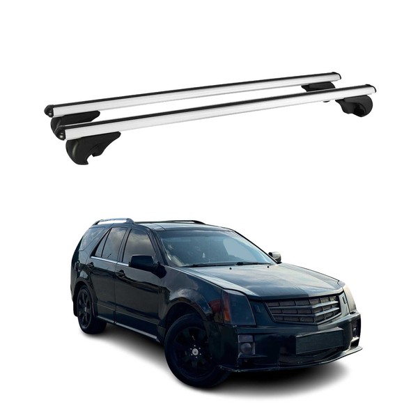 DachträGer GrundtäGer FüR Cadillac SRX 2004-2009 75Kg Aluminium Silber 2 Tlg-image