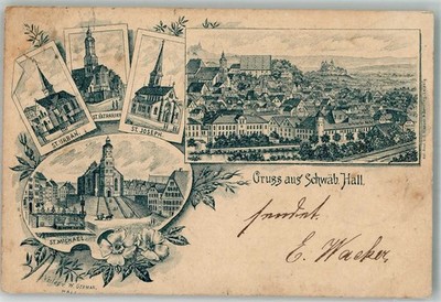 13670971 - 7170 Schwaebisch Hall Vorlaeufer Druck um 1890 St. Urban St. Joseph