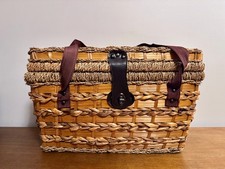 Wicker Insulated Picnic Basket With 4 Plates, 4 Cups and 4 Utensil Sets
