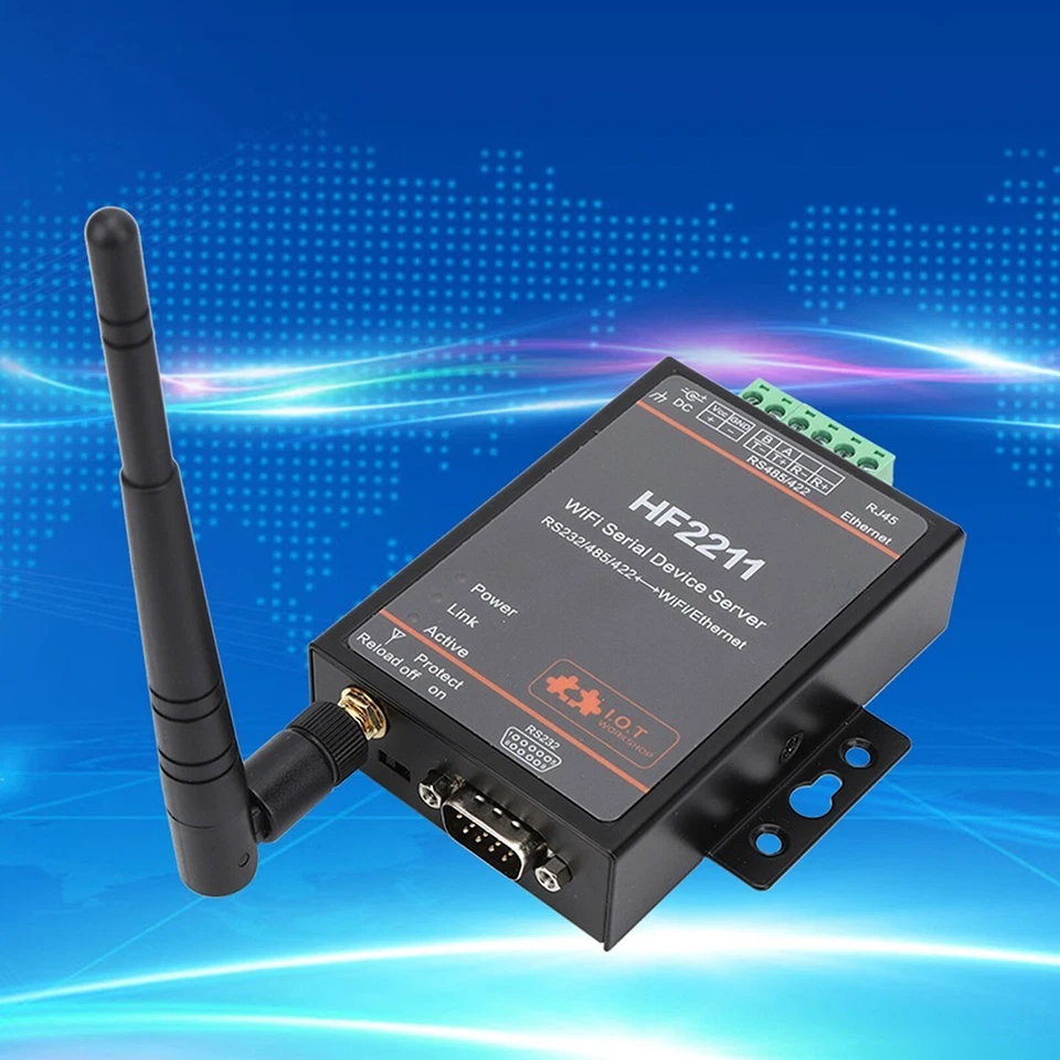 HF2211 Serial Port Server Converter RS232 RS485 RS422 WiFi Ethernet Industrial - Image 3 of 4