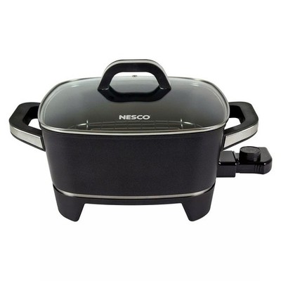 Nesco 12 Inch Electric Skillet Extra Deep Non-Stick with Glass Lid