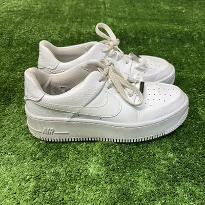 Nike Womens Air Force 1 Sage Low AR5339-100 White Leather Sneakers Shoes Size 7