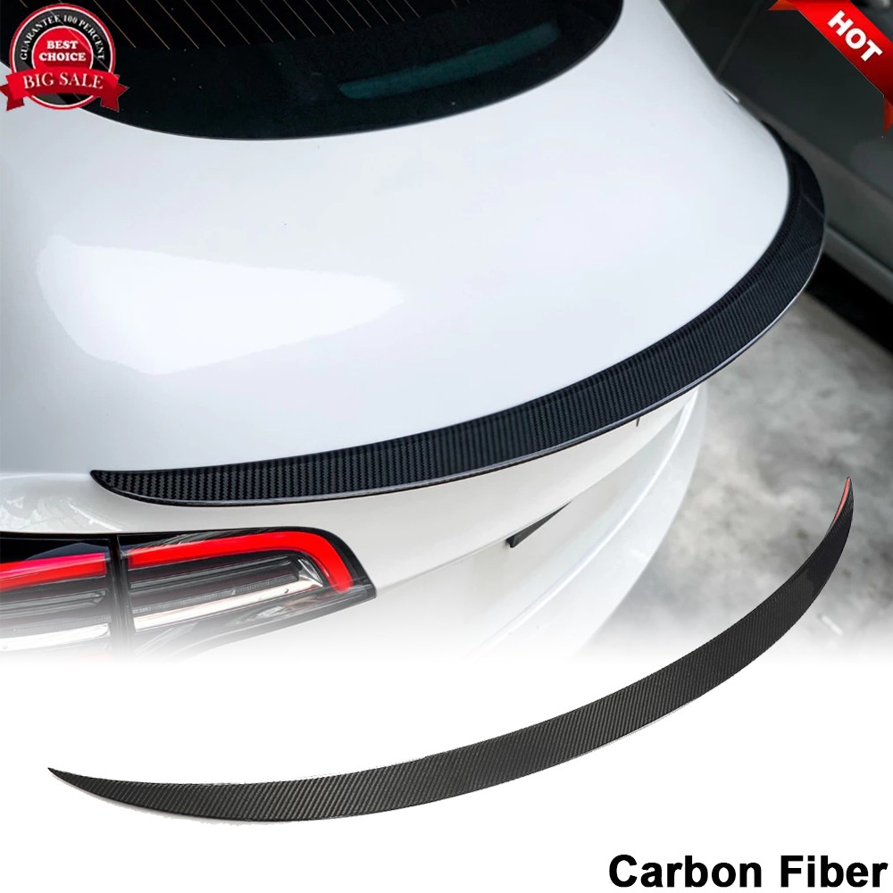 Fit For Tesla Model 3 Sedan 2016-2023 Real Carbon Rear Trunk Spoiler Lid Wing
