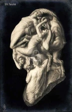 SURREALISM METAMORPHIC FANTASY Old Man Greco Roman Women RPPC Postcard COPY