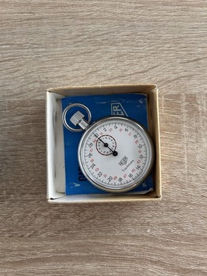 HEUER Trackmate Ref. 597 Vintage Stoppuhr mit Originalbox & Unterlagen
