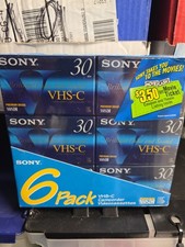 Sony VHS-C TC-30VHG Premium 6 Pack Camcorder Video Cassettes. New sealed