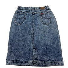 VTG Lee Riders Acid Wash Denim Skirt Sz 16 Fits Modern 8 USA Union Made 80s 90s