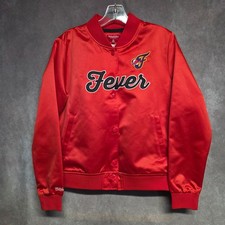 NWT Mitchell & Ness WNBA Indiana Fever Fitted Red Satin Jacket Womens M Clark