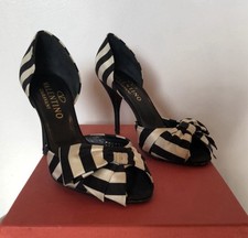 Valentino Striped PeepToe Pumps High Heels Stilettos New Years Eve Christmas NYE