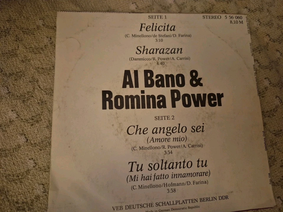 Al Bano & Romina Power - Felicita (EP Vinylsingle/DDR Pressung) - Bild 2 von 3