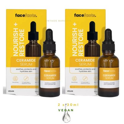 2 x Face Facts Barrier Repair Ceramide Serum 30ml Pro-Vitamin B5 Hyaluronsäure