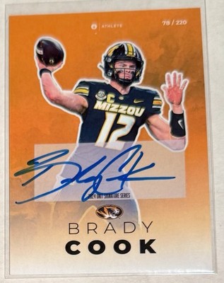 Brady Cook 2024 Onit Athlete Gold Auto 78/220 Missouri Tigers Football