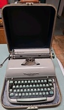 Vintage Remington Letter-Riter Deluxe Manual Typewriter~ GrayW/Green Keys & Case thumbnail
