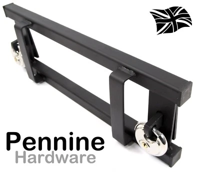 DOUBLE SECURE LOCKING SECURITY BARRIER & 2 Discus Padlocks Shed Garage Door ZB