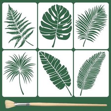 6PCS Large Leaf Stencils for Painting on Walls 15.7 x 11.8 Inch DIY Crafts Pl...