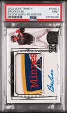 BROOKS LEE 2022 Leaf Trinity RPA Jumbo Logo Patch Auto Rc #12/99 PSA 9 🔥POP2🔥