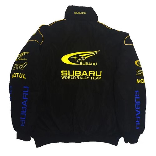 Unisex Adults F1 Team Embroidery Racing Subaru Racing Jacket Cotton Padded UK - Picture 2 of 21