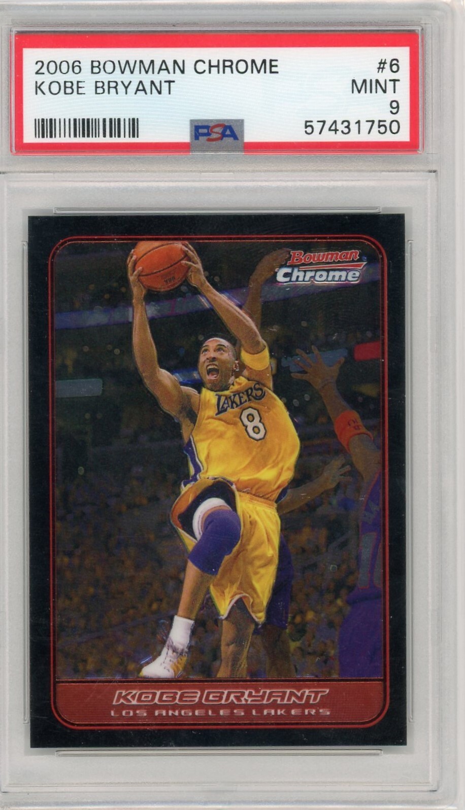 2006-07 Bowman Chrome Base Kobe Bryant 6 PSA 9