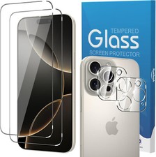 For Apple iPhone 17 Pro Max Air Screen Protector + Rear Camera lens Glass 16 15