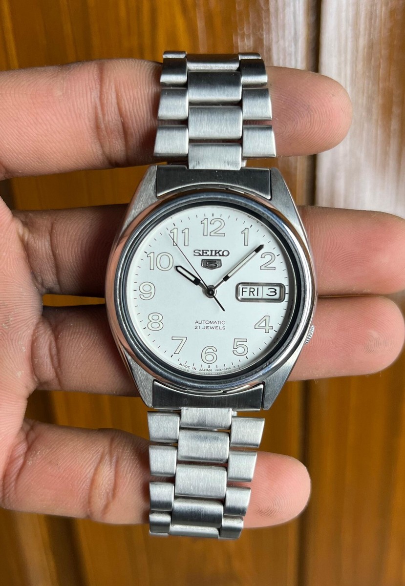 【可動品】SEIKO 5 自動巻き腕時計 7S26-3180 ホワイト文字盤 seiko 5 Automatic 21 Jewels White Dial 7S26-3180 | eBay